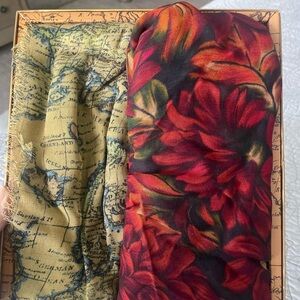 Patricia Nash Floral and Map Print Scarves, 2-pack, new in box